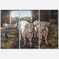 Designart - Two Cows In The Stable