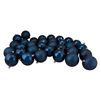 Shatterproof 2-Finish Christmas Ball Ornaments - 2.5" (63mm) - Sapphire Blue - 60ct