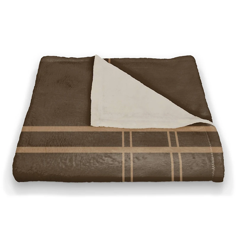 Brown Plaid Fall Lines Coral Fleece Blanket