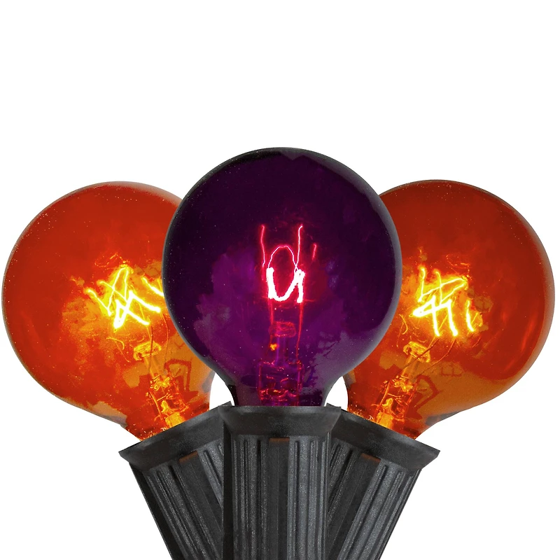 10ct. Orange & Purple Globe Halloween String Lights
