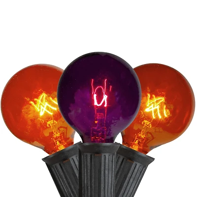 10ct. Orange & Purple Globe Halloween String Lights