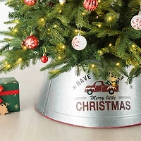 Glitzhome® Silver 26" Truck Metal Tree Collar