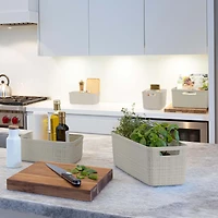 Curver® Jute Cream Plastic Storage Basket Organizer