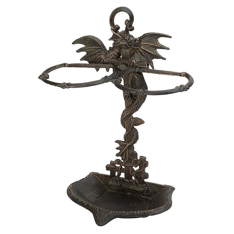Design Toscano Wyvern Dragon Iron Walking Stick Holder