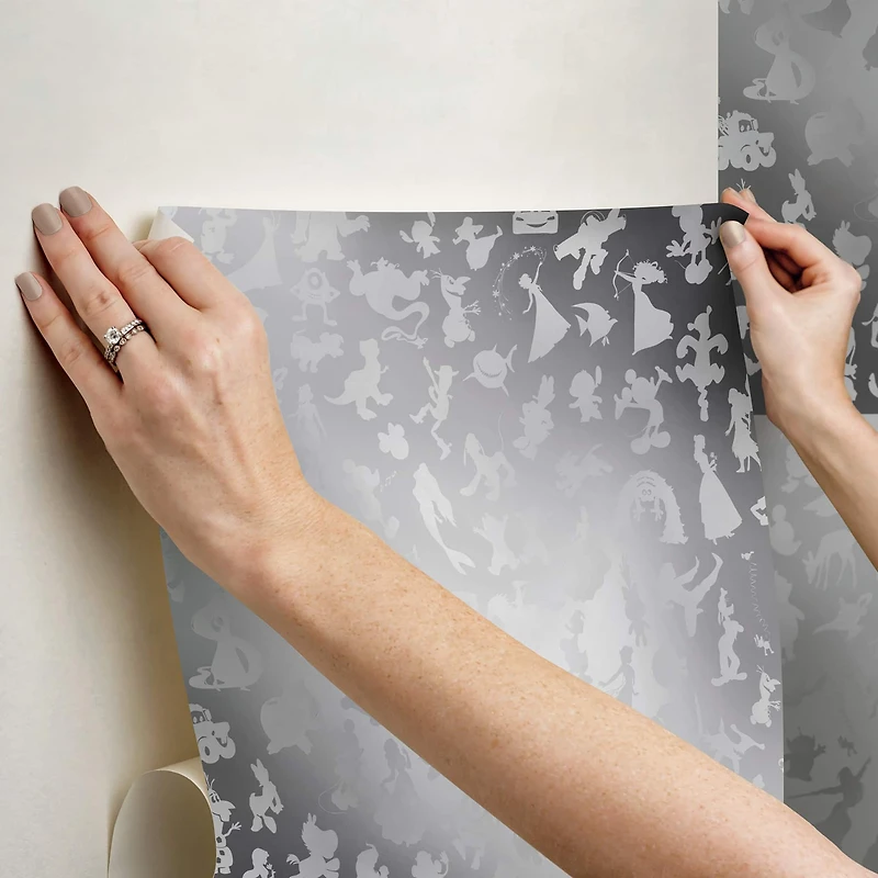 RoomMates Disney 100th Anniversary Characters Silver Peel & Stick Wallpaper