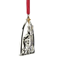 3.75" Gold & Silver Nativity Scene Ornament