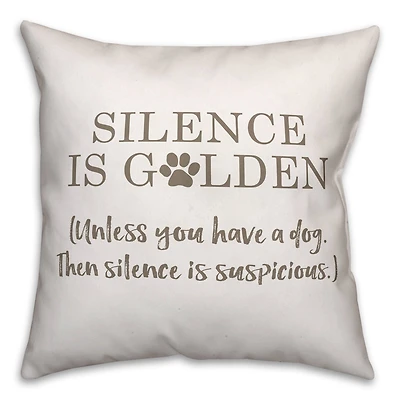Suspicious Silence Throw Pillow