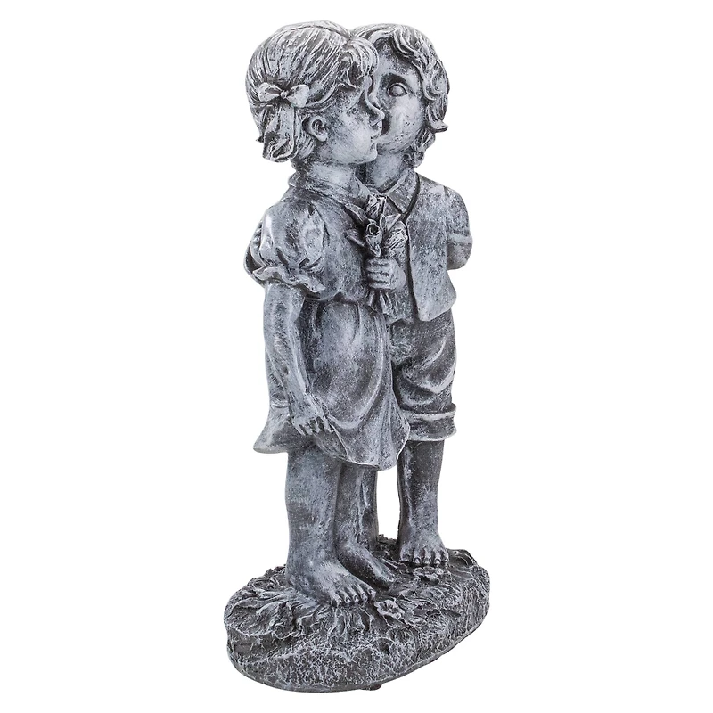 12.5" Peck on the Cheek Outdoor Garden Statue