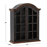 Black Traditional Wall Shelf, 22" x 8" x 28"