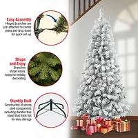 7.5 ft. Unlit Acacia Flocked Artificial Christmas Tree