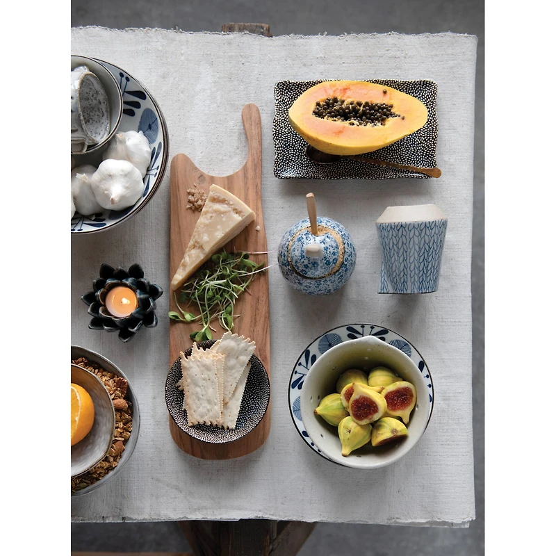 Hello Honey® Blue Floral Hand-Painted Sugar & Creamer Stoneware Set