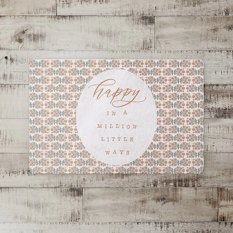 Happy in a Million Little Ways Floor Mat, 18" x 27"
