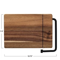 Hello Honey® Natural & Black Acacia Wood & Stainless Steel Cheese Slicer