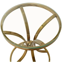 Gold Stainless Steel Contemporary Accent Table, 18" x 18" x 25"