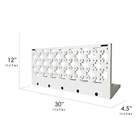 30" White Hand-Carved Floating Wall Shelf