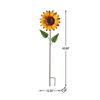 Glitzhome® 42" Fall Sunflower Metal Yard Stake