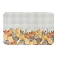 Fall Leaves Check Bath Mat