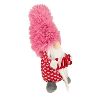 18" Fluffy Pink Faux Fur 'Love' Valentine's Day Gnome