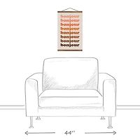Bonjour Gradient 12" x 18" Teak Hanging Canvas