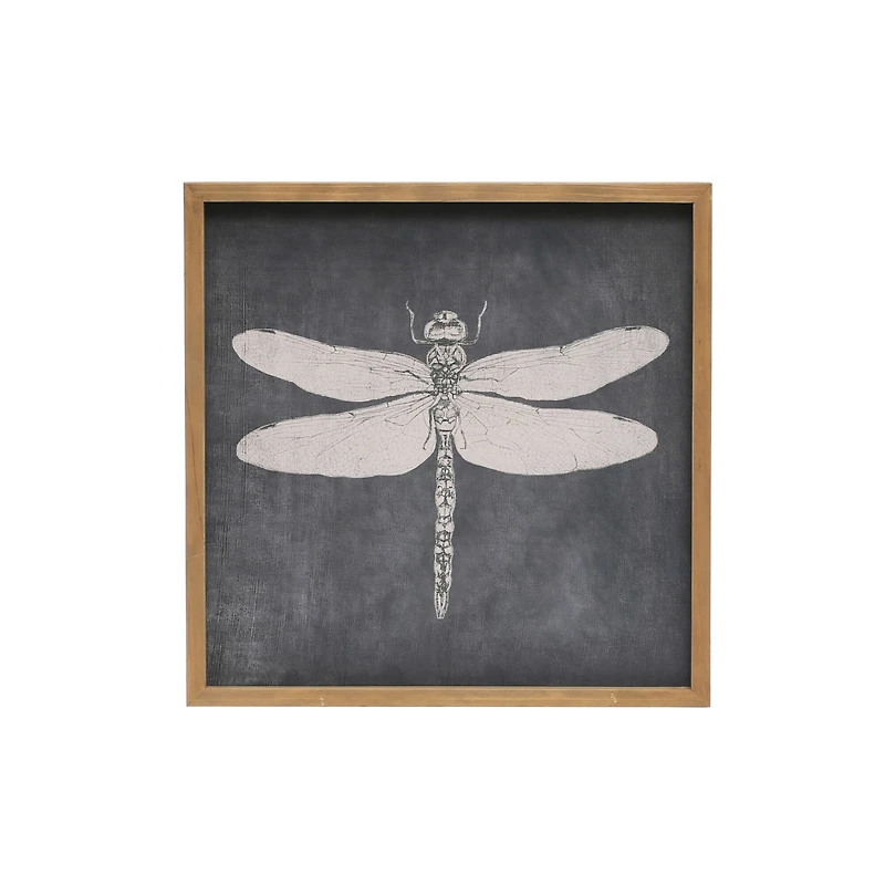 Hello Honey® Dragonfly Square Wood Framed Wall Décor