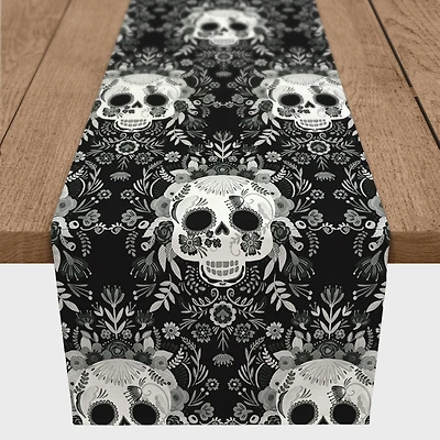 Sugar Skull Pattern 16" x 90" Cotton Twill Runner