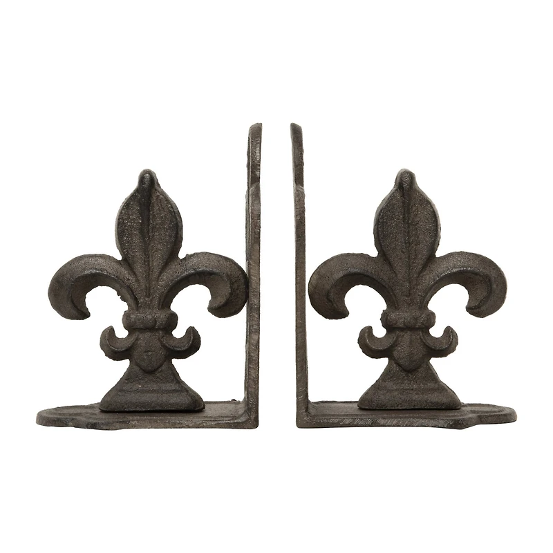 Hello Honey® 10" Fleur de Lis Shaped Iron Bookend Set