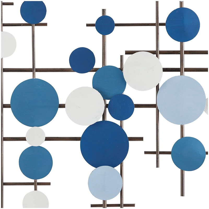 CosmoLiving by Cosmopolitan Blue Metal Overlapping Circle Geometric Wall Decor 39" x 1" x 23"