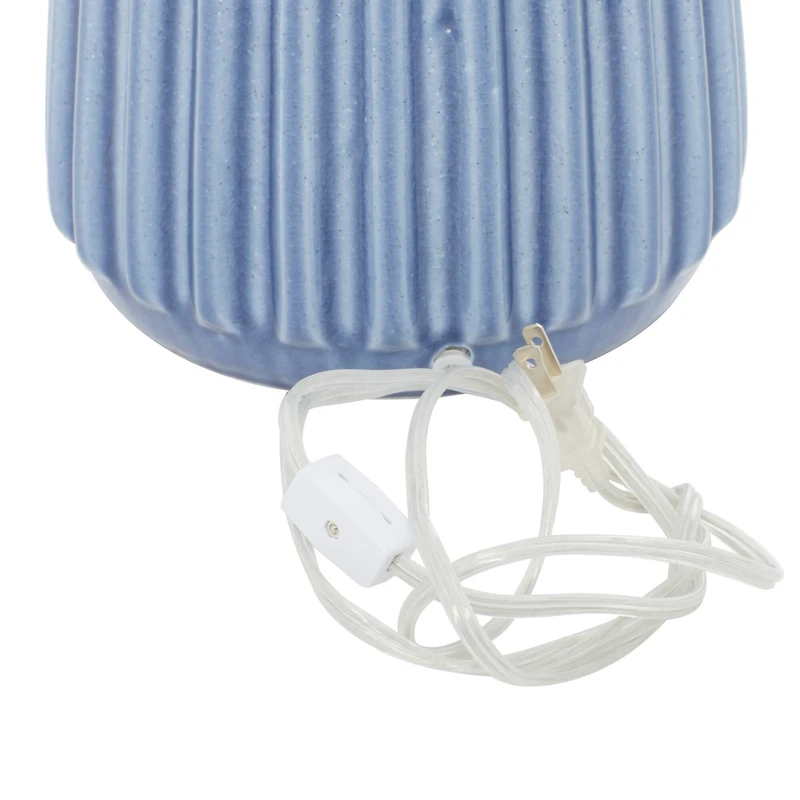 24" Blue Ceramic Coastal Table Lamp