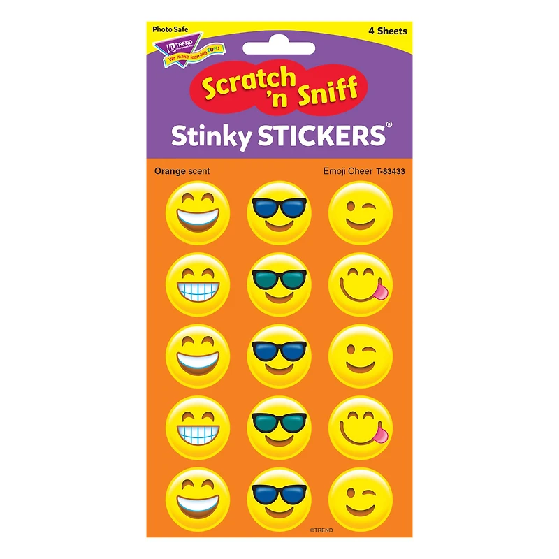 Trend Enterprises® Emoji Stinky Stickers®, 6 Packs of 60