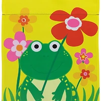 18" Happy Frog Floral Garden Flag