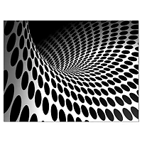 Designart - Waves and Circles Black n’ White