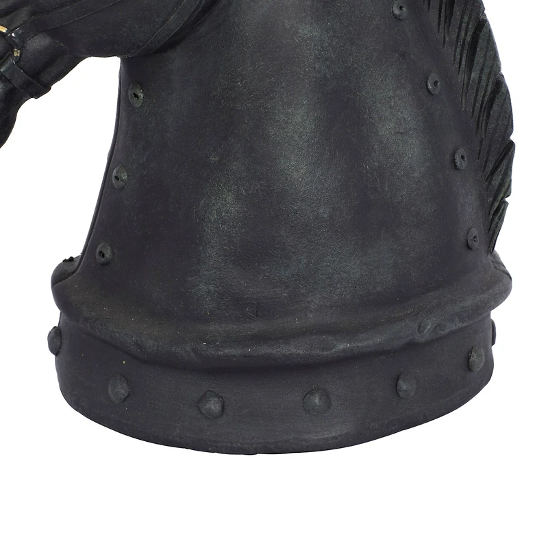 12" Black Polystone Horse Head Sculpture