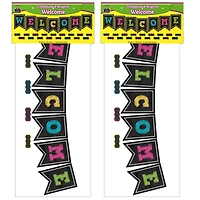 Teacher Created Resources® Chalkboard Brights Pennants Welcome Bulletin Board Display, 2 Packs of 48