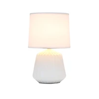 Simple Designs 11.3" Petite Off White Pleated Base Table Lamp