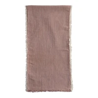 Hello Honey® 72" Red & White Stripes Brushed Cotton Table Runner with Fringe