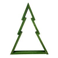 12" Green Geometric Wooden Christmas Tree Tabletop Décor