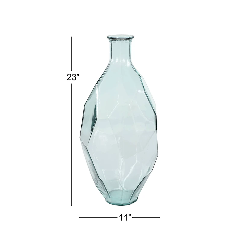 23" Clear Glass Contemporary Vase