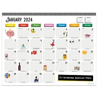 TF Publishing 2024 Every Day's A Holiday Medium Desk Pad Monthly Blotter Calendar
