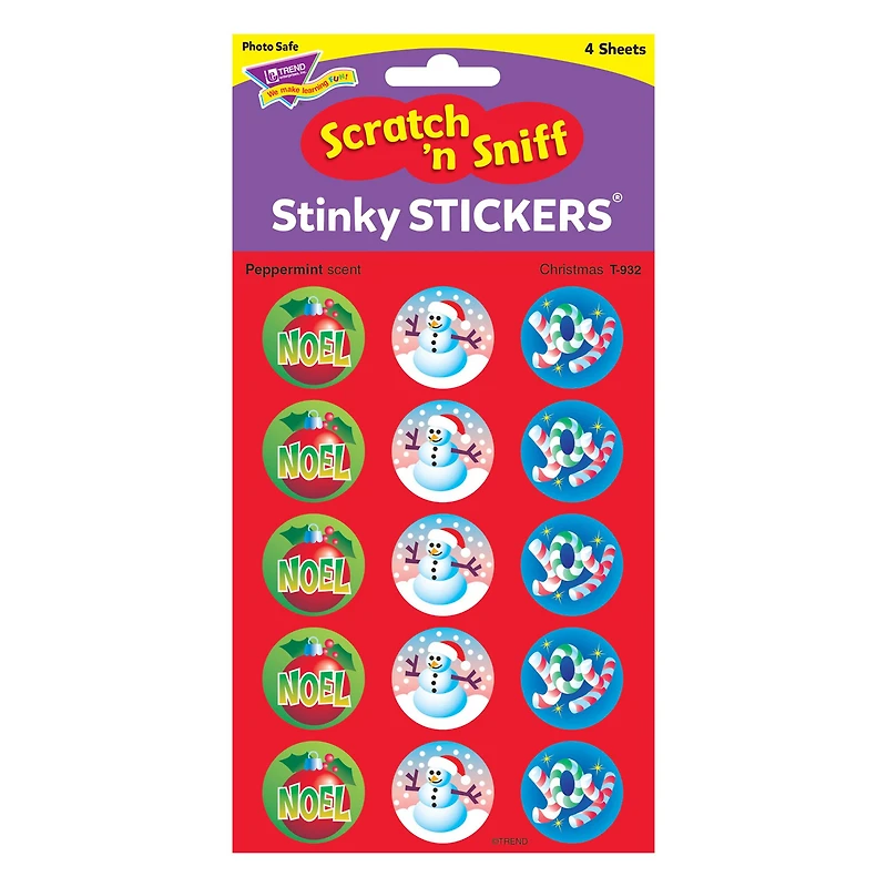 Trend Enterprises® Stinky Stickers® Christmas/Peppermint, 6 Packs of 60ct.