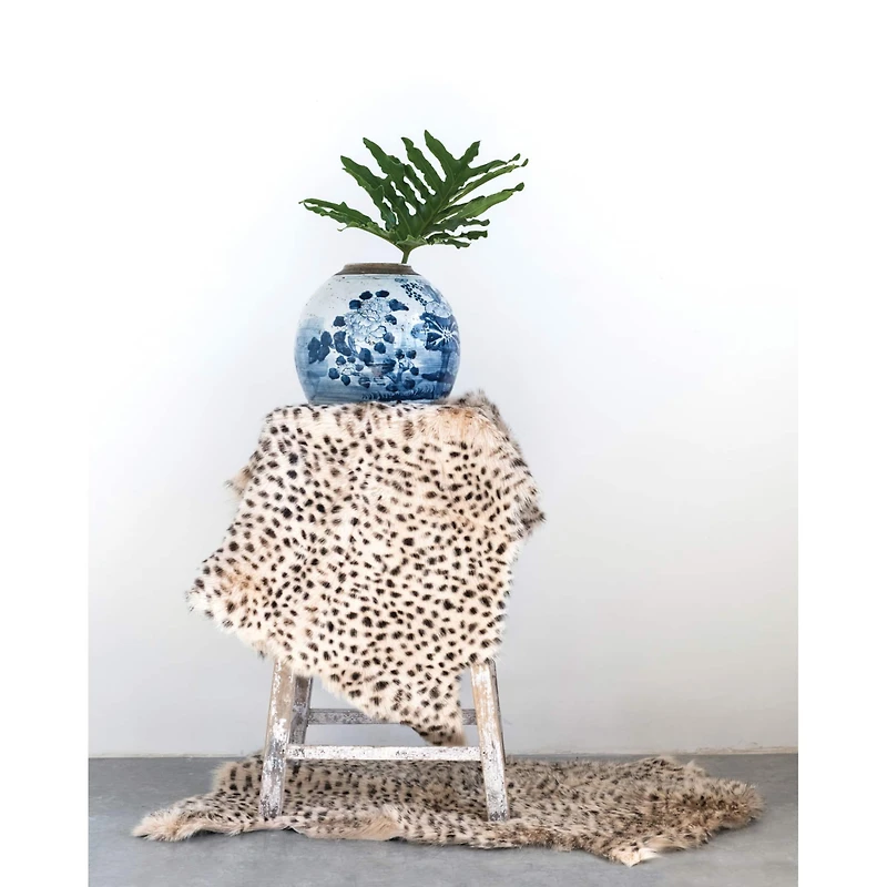 Hello Honey® Leopard Print Goat Fur Rug, 24" x 36"