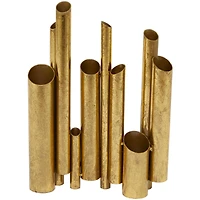 CosmoLiving by Cosmopolitan Gold Metal Organ Pipe Vase 11" x 3" x 14"