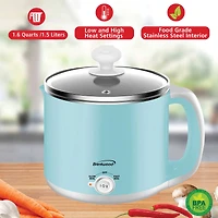 Brentwood Blue 1.6qt. 600 Watt Stainless Steel Electric Hot Pot Cooker & Food Steamer