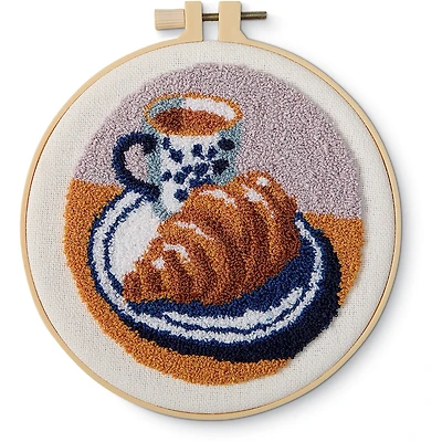 6" Croissant Punch Needle Kit with Hoop by Loops & Threads®