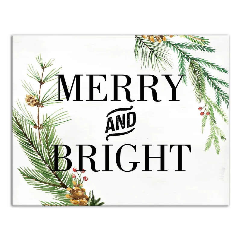 Merry And Bright 14x11 Canvas Wall Art