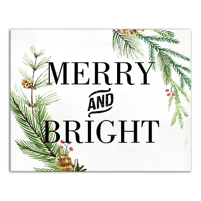 Merry And Bright 14x11 Canvas Wall Art