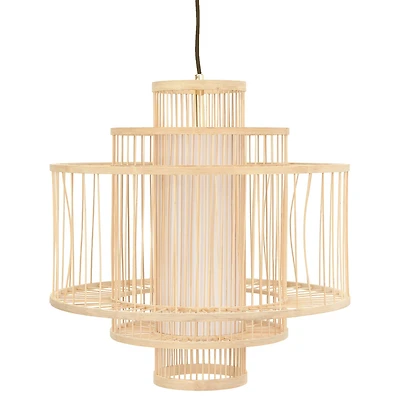 Hello Honey® 19.5" Boho Tiered Bamboo Chandelier