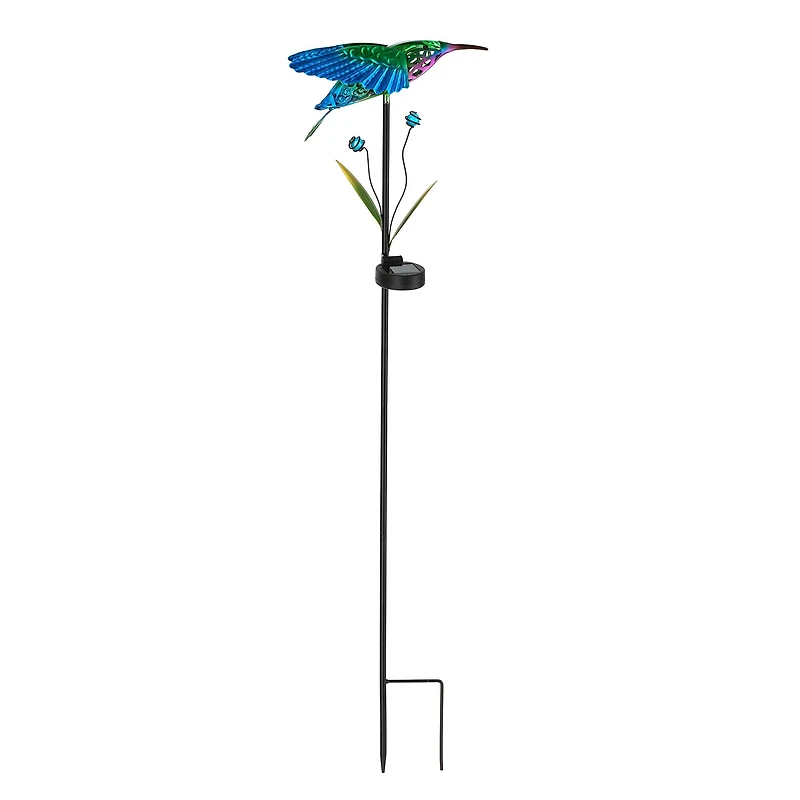 Glitzhome® 36" Solar Lighted Hummingbird Garden Stake