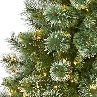 6ft. Pre-Lit Wisconsin Slim Snow Tip Pine Artificial Christmas Tree with Clear LED Lights