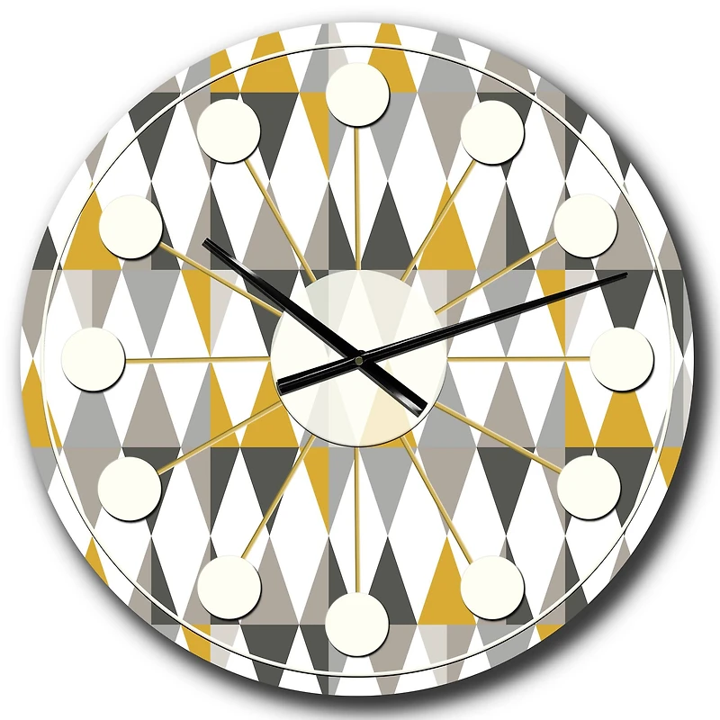 Designart 'Diamond Retro Viii Mid-Century Modern Wall Clock