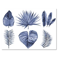 Designart - Tropical Blue Watercolour Leaves IV